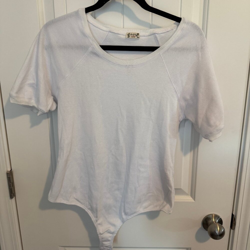Free People Short Sleeve White bodysuit